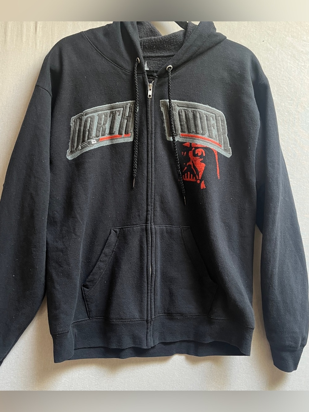 Disney Parks Star Wars Darth Vader Black Cotton Blend Zip Up Hoodie Size M